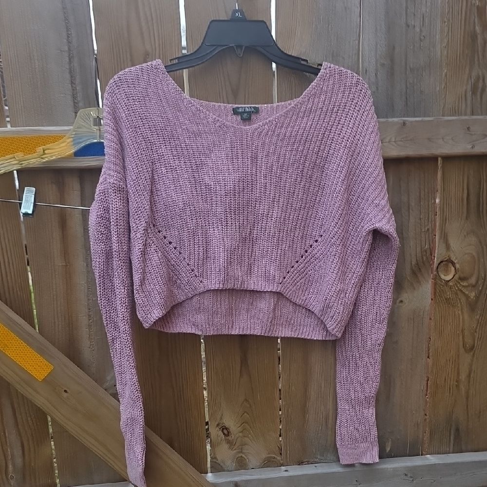 Women's Pink Crop Sweater